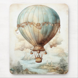 Vintage Steampunk Hot Air Balloon (2) Mouse Mat