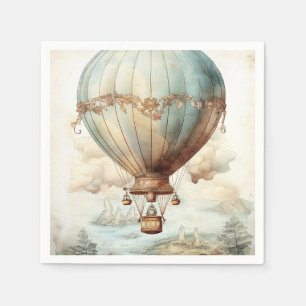 Vintage Steampunk Hot Air Balloon (2) Napkin