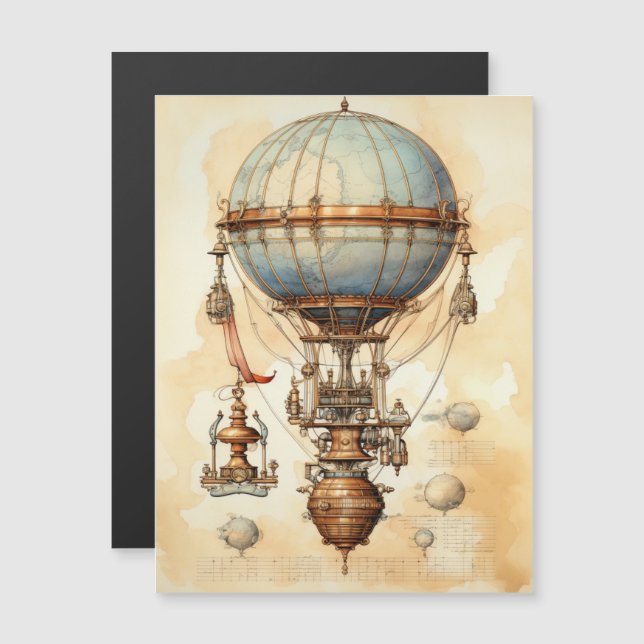 Vintage Steampunk Hot Air Balloon (3) (Front/Back)