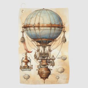 Vintage Steampunk Hot Air Balloon (3) Golf Towel
