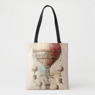 Vintage Steampunk Hot Air Balloon (4) Tote Bag