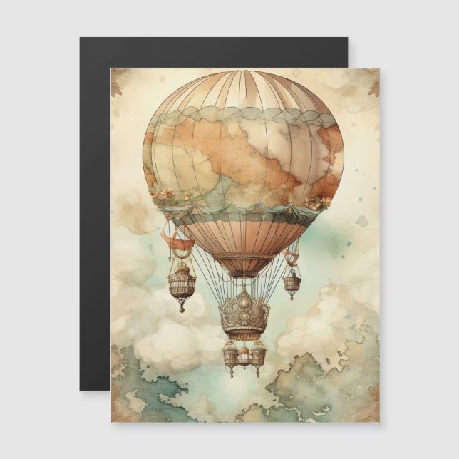 Vintage Steampunk Hot Air Balloon (5) (Front/Back)