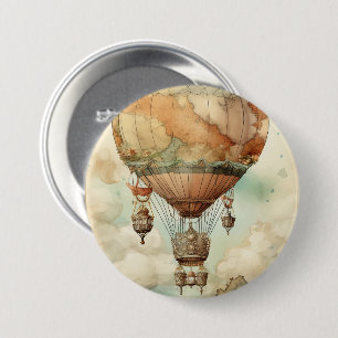 Vintage Steampunk Hot Air Balloon (5) 7.5 Cm Round Badge