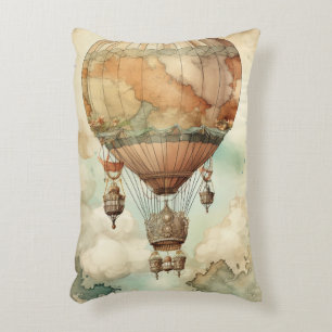 Vintage Steampunk Hot Air Balloon (5) Decorative Cushion