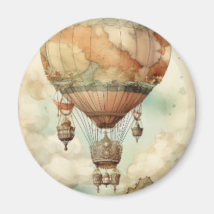 Vintage Steampunk Hot Air Balloon (5) Magnet