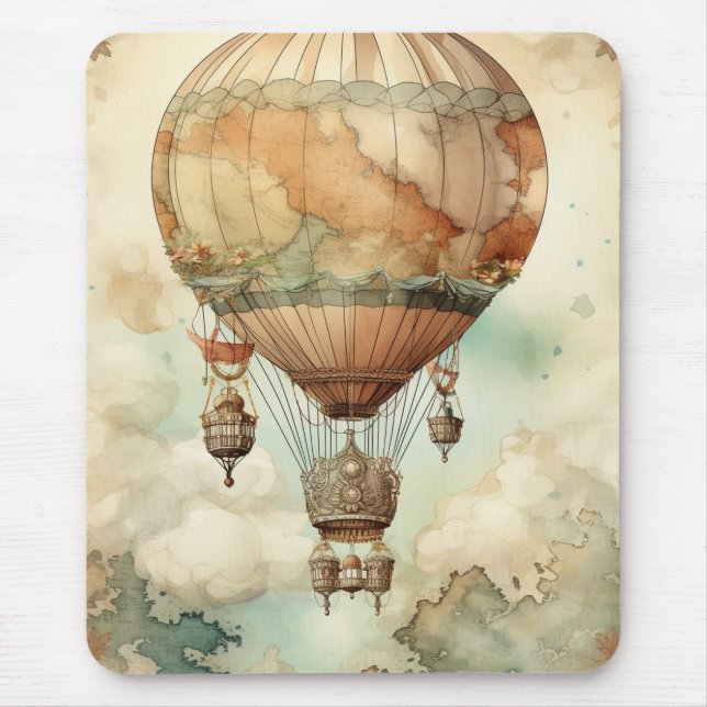 Vintage Steampunk Hot Air Balloon (5) Mouse Mat (Front)