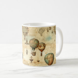 Vintage Steampunk Hot Air Balloon Sepia Coffee Mug