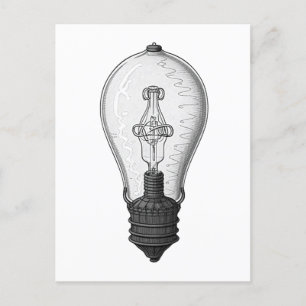 Vintage Steampunk Lightbulb Postcard