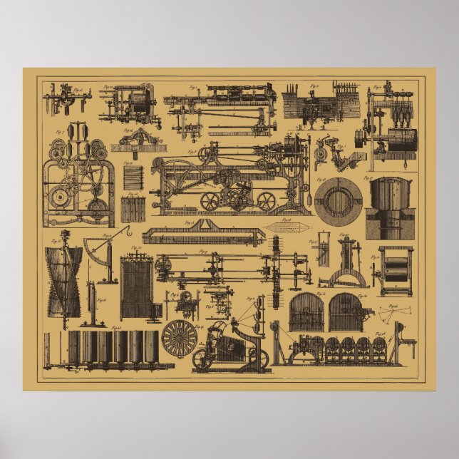 Vintage Steampunk Machinery Poster (Front)