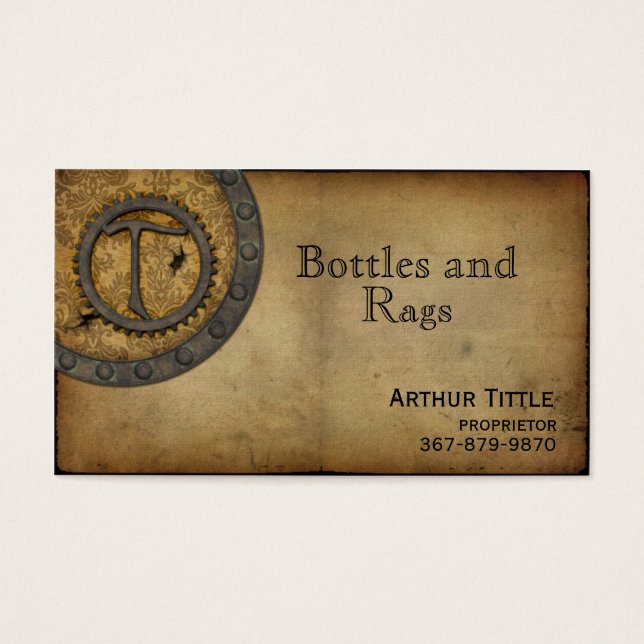 Vintage Steampunk Monogram T (Front)