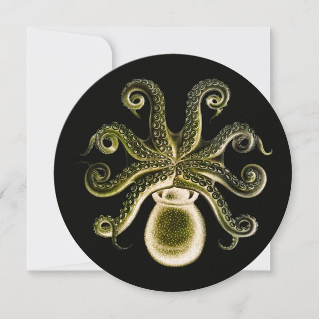 Vintage Steampunk Octopus - Yellow (Front)