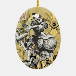 Vintage steampunk pirate ceramic tree decoration