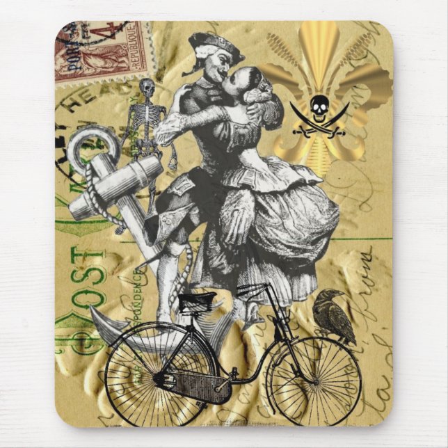Vintage steampunk pirate mouse mat (Front)