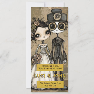 Vintage Steampunk Quirky Wedding Invites