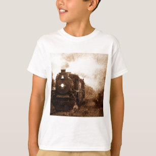 Vintage Steampunk Railroad Antique Steam Train T-Shirt