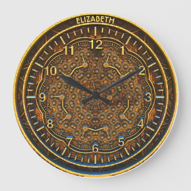 Vintage Steampunk Retro Rusty Art Deco Clock (Front)