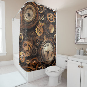 Vintage Steampunk Shower Curtain