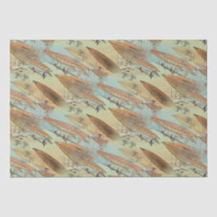 Vintage Steampunk Style Airships in Flight Pattern Tissue Paper
