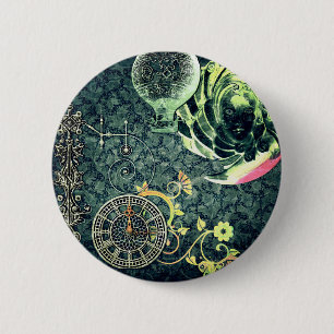 Vintage Steampunk Wallpaper 6 Cm Round Badge