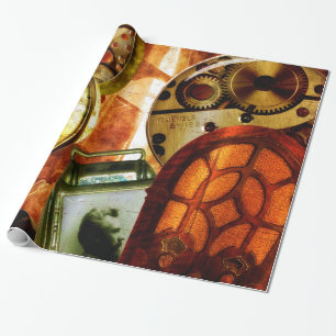 Vintage Steampunk Wallpaper Wrapping Paper