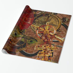 Vintage Steampunk Wallpaper Wrapping Paper