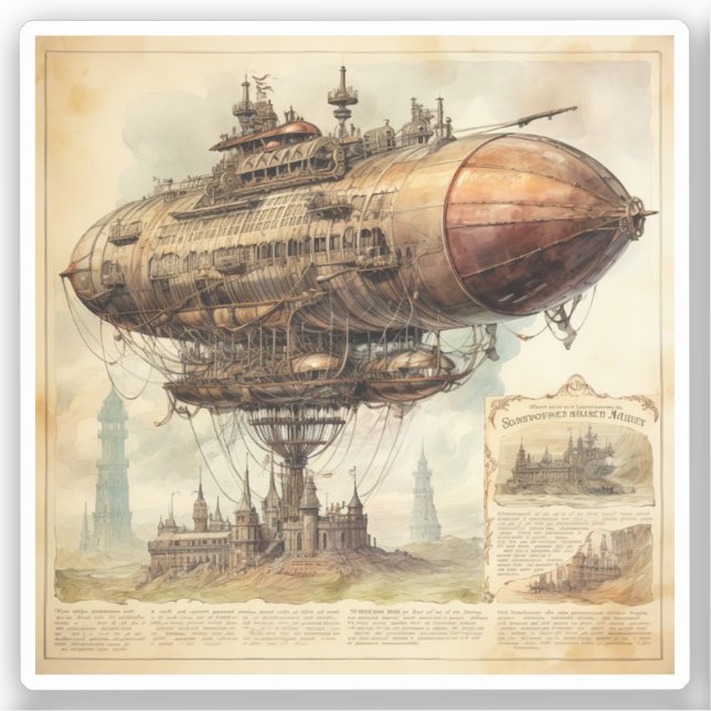 Vintage Steampunk Zeppelin (10) (Front)