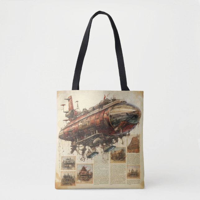 Vintage Steampunk Zeppelin (11) Tote Bag (Front)