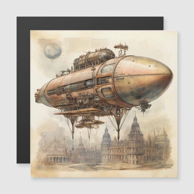 Vintage Steampunk Zeppelin (12) (Front/Back)