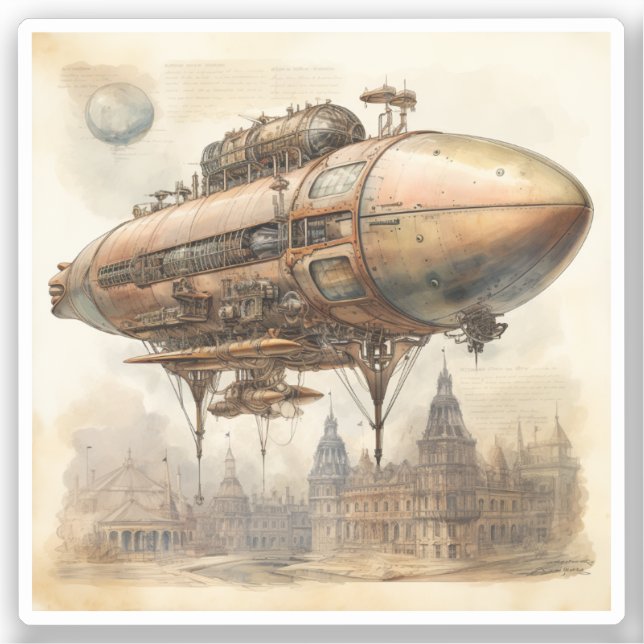 Vintage Steampunk Zeppelin (12) (Front)
