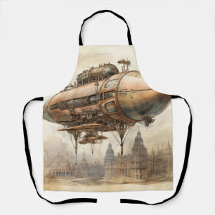 Vintage Steampunk Zeppelin (12) Apron