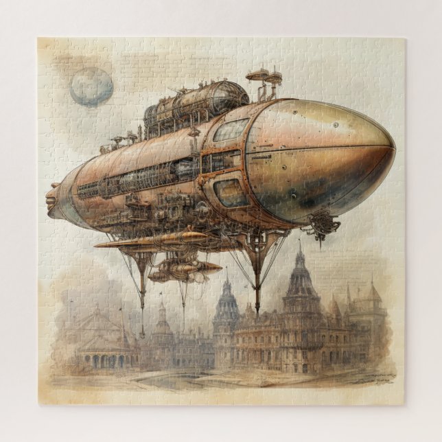 Vintage Steampunk Zeppelin (12) Jigsaw Puzzle (Vertical)