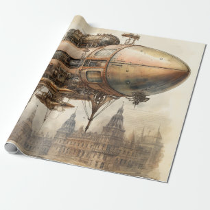 Vintage Steampunk Zeppelin (12) Tissue Paper
