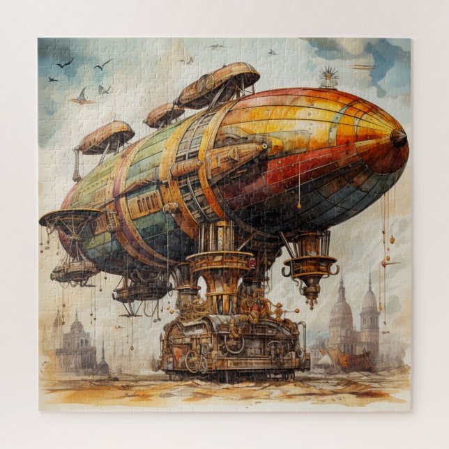 Vintage Steampunk Zeppelin (1) Jigsaw Puzzle (Vertical)