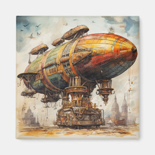 Vintage Steampunk Zeppelin (1) Magnet