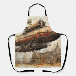 Vintage Steampunk Zeppelin (3) Apron