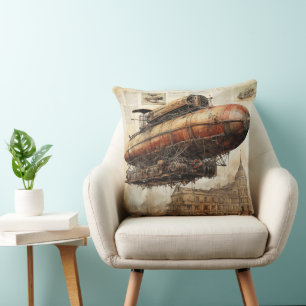 Vintage Steampunk Zeppelin (3) Cushion