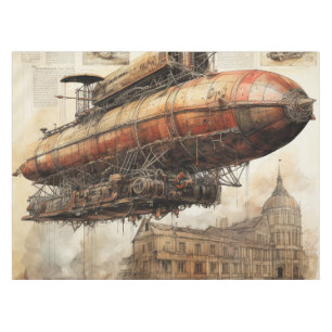 Vintage Steampunk Zeppelin (3) Tablecloth
