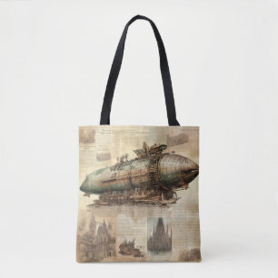 Vintage Steampunk Zeppelin (5) Tote Bag