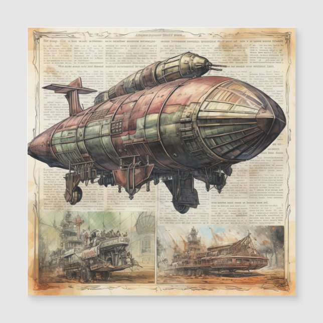 Vintage Steampunk Zeppelin (6) (Front)