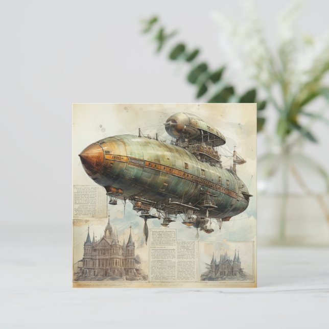 Vintage Steampunk Zeppelin (7) (Standing Front)