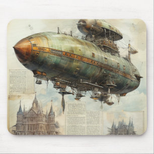 Vintage Steampunk Zeppelin (7) Mouse Mat