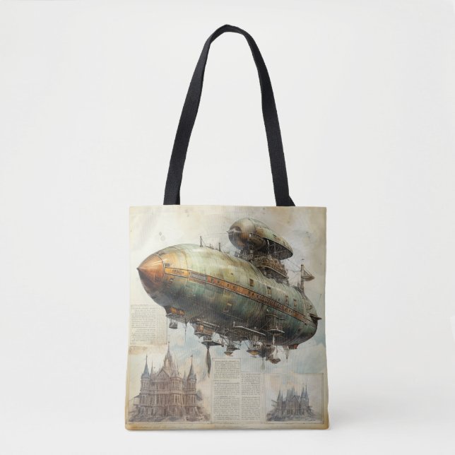 Vintage Steampunk Zeppelin (7) Tote Bag (Front)