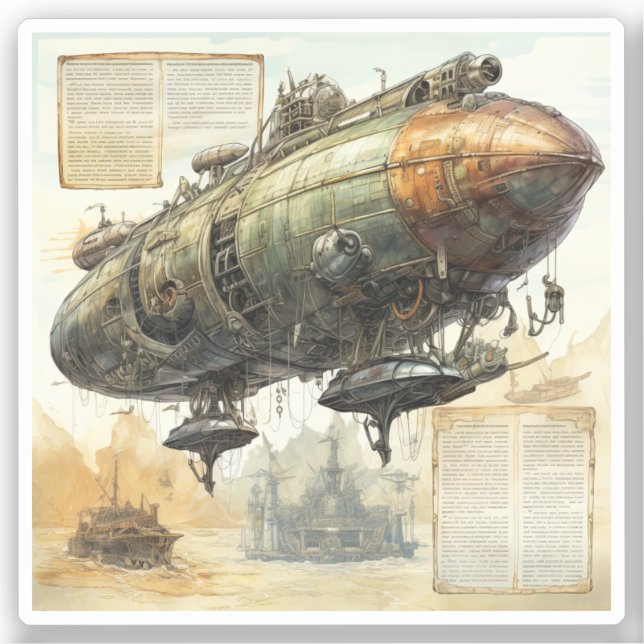 Vintage Steampunk Zeppelin (8) (Front)