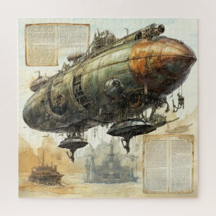 Vintage Steampunk Zeppelin (8) Jigsaw Puzzle