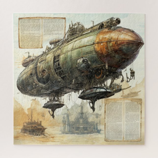 Vintage Steampunk Zeppelin (8) Jigsaw Puzzle (Vertical)