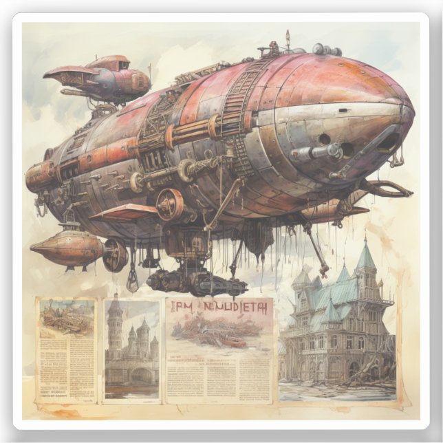 Vintage Steampunk Zeppelin (9) (Front)