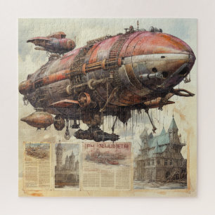 Vintage Steampunk Zeppelin (9) Jigsaw Puzzle