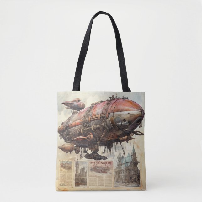 Vintage Steampunk Zeppelin (9) Tote Bag (Front)