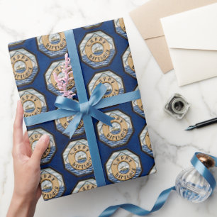 Vintage Steamship with life ring birthday Wrapping Paper