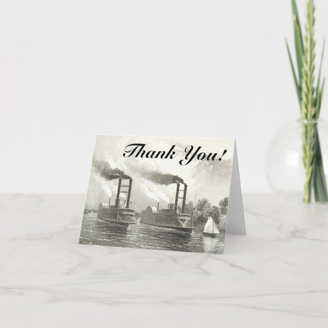Vintage Steamships + "Thank You!" Card (Front)